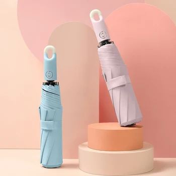 

Creative Hanging Hook Handle Umbrella Rain Women Windproof Folding Automatic Umbrellas Men Sun UV Protection Umbrella Parasol