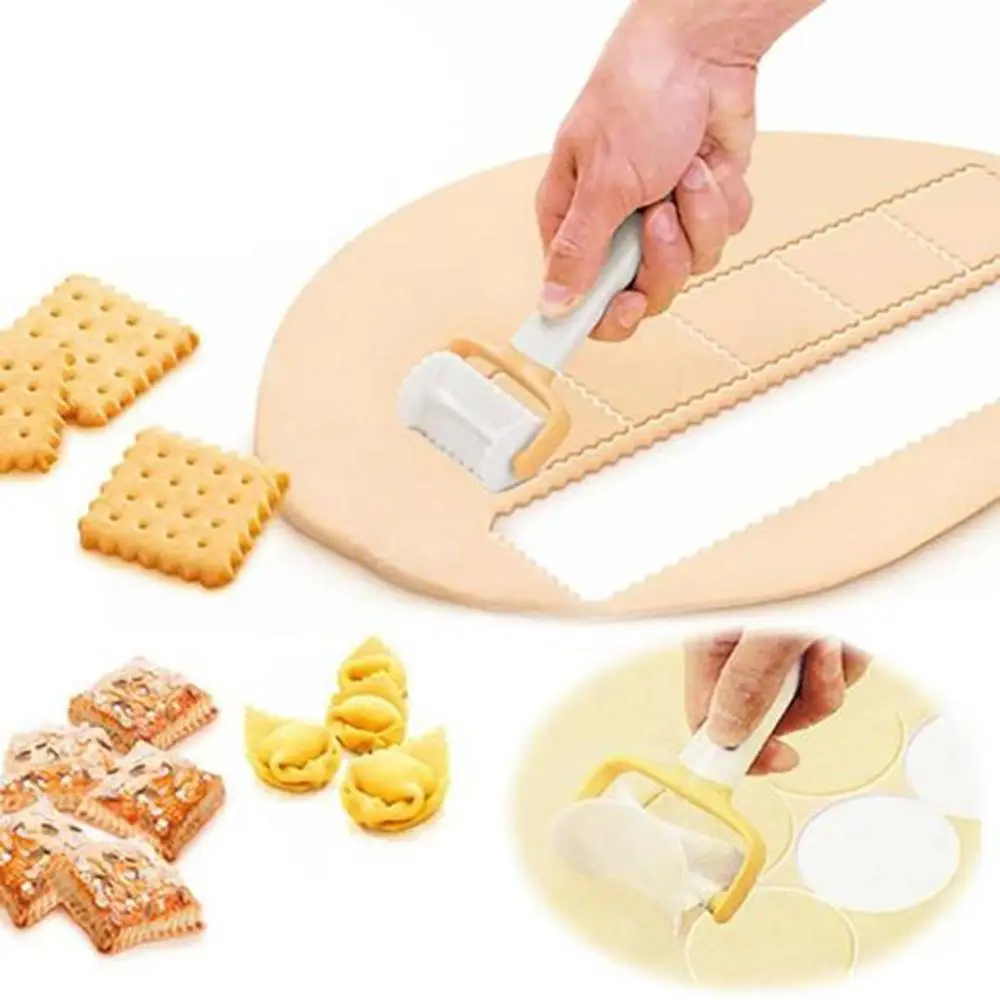 3PCS Plastic Icing Spatula Round Cookie Cutter Rolling Biscuit Cutting Pastry Blade Circle Dough Cutter Dumpling Mold Maker