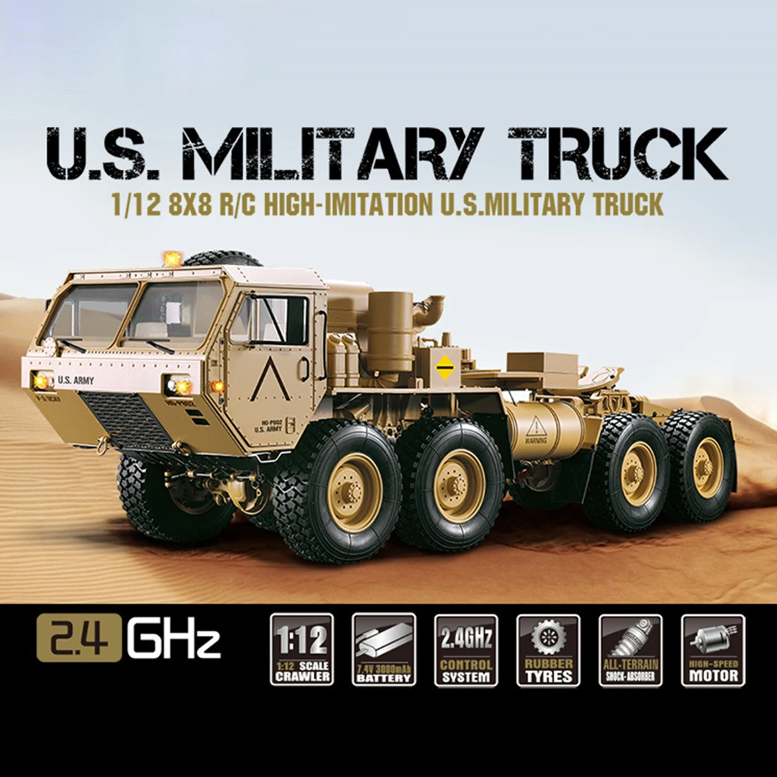 1:12 8X8 R/C 2,4G электрический пульт дистанционного управления Militray модель грузовика все Terrin грузовик комплект обучающая игрушка-оливковый Драб/Пустынный желтый