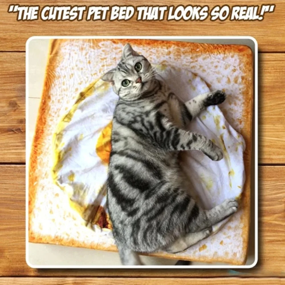 Pet bed dog cat pad blanket kennel durable soft toast bread pouch egg pad quilt cat pet pad set hondenmand donut 30N25 (6)