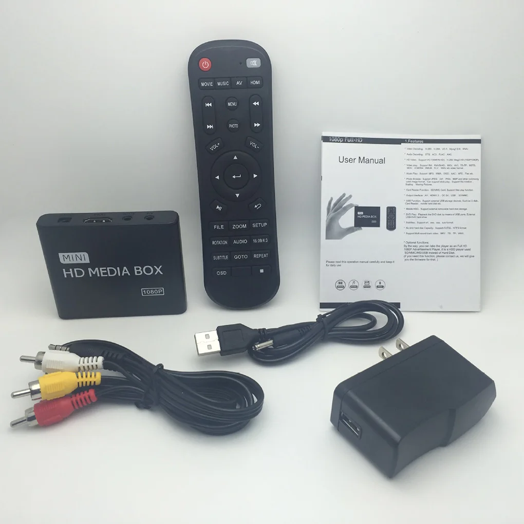 Автомобильный Полный HD1080P мини медиаплеер центр Мультимедиа Видео плеер для автомобиля центр HDD U диск коробка