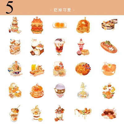 5 50 шт./кор. милые животные Стикеры s Kawaii Еда канцелярские Стикеры s Бумага клей Стикеры для детей DIY Скрапбукинг дневник поставки - Цвет: 5