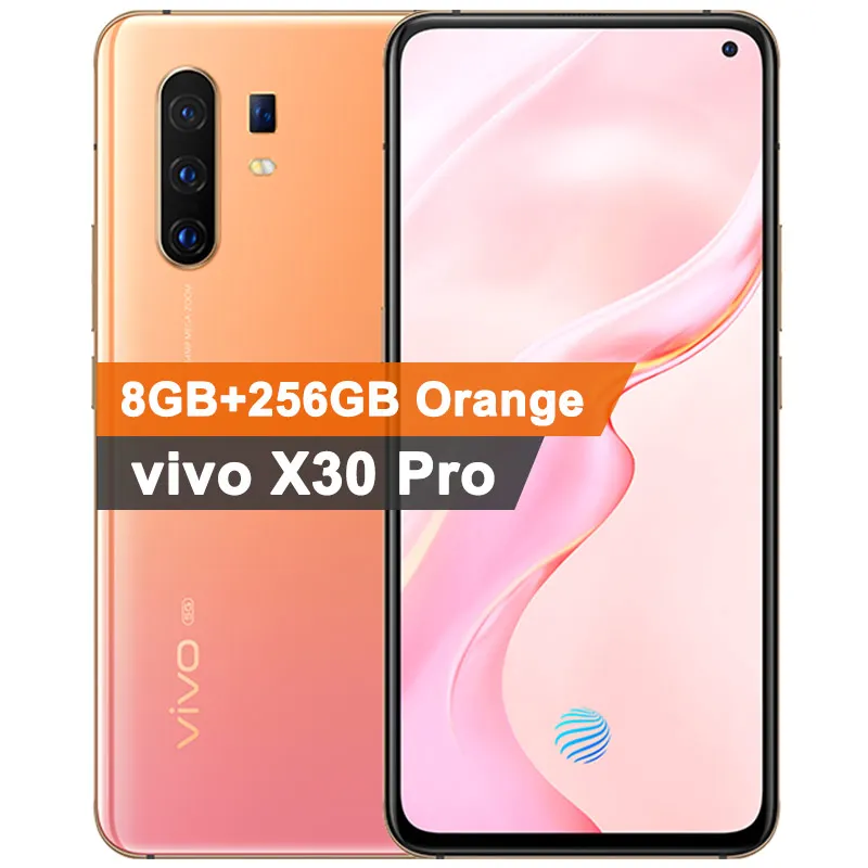 8GB 256GB Orange 5G vivo X30 Pro мобильный телефон 6,44 ''XDR экран 8G 128/256G 4350mAh 33W Быстрая зарядка 64 мп 4 тыловые камеры 5G телефон - Цвет: 8GB 256GB Orange