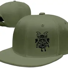 Черная Бейсболка унисекс с головой самурая, регулируемая плоская бейсболка