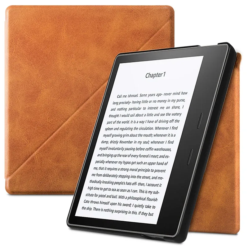 Чехол для Amazon " Kindle Oasis 2 eReader(выпуск 9 поколения-)-чехол-подставка премиум класса из искусственной кожи с функцией автоматического пробуждения/сна - Цвет: Brown