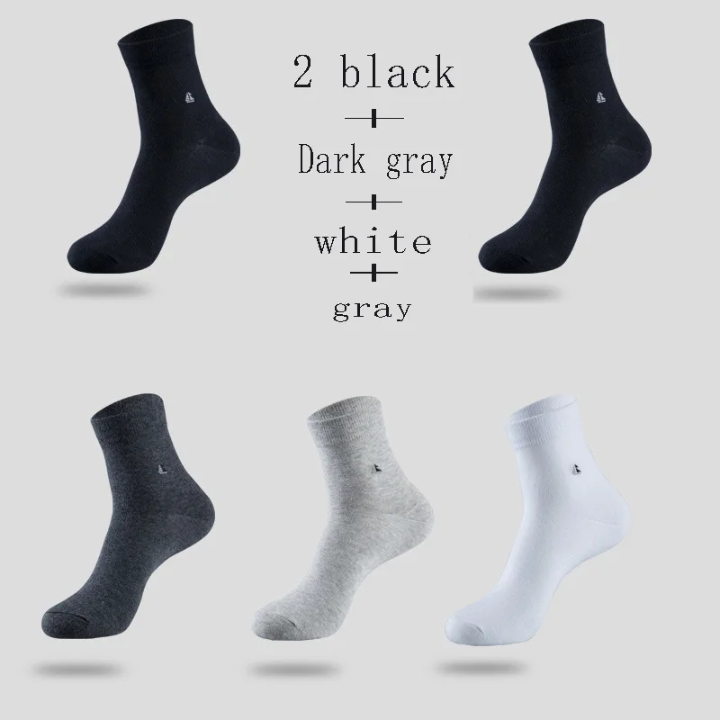 Высококачественные мужские хлопковые носки новые 5 пар/партия черные деловые дышащие дезодоранты теплые осенние и зимние подходят для мужчин - Цвет: As shown