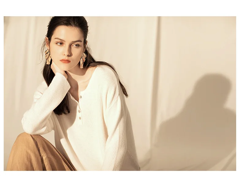 LZJN 2019 New Women Sweater Button Round Neck Women Basic Loose Knitted Pullover Women Sweaters And Pullovers Knit Jumper (12)