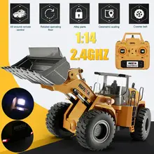 2,4 ГГц 1:14 RC легированная сталь модель автомобиля Электрический экскаватор на дистанционном управлении бульдозер инженерный автомобиль детские игрушки