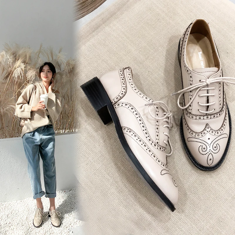 

VANGULL Real Leather shoes Women Single shoes Fashion length 22-24.5cm ladies Spring Autunm pumps cow leather Bullock shoes