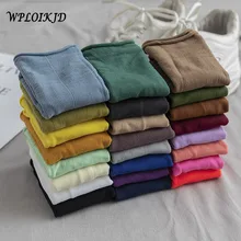 WPLOIKJD корейский стиль Счастливый милый чистый цвет длинные носки женские цветные забавные студенческие для девушек Подарок Calcetines Mujer