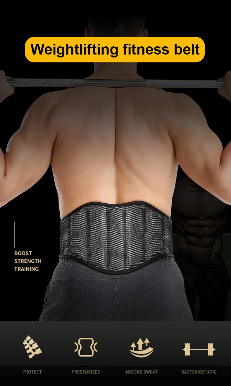Weightlifting Squat Waist Supporter Protect Belt Men Back Waist Training Weight Loss Sweat Wrap Belt Fitness Sports Brace XA256Q
