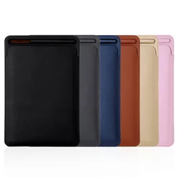 

High Quality PU Imitation leather Sleeve Case for iPad Pro 12.9 2017 Pouch Bag Cover with Pencil Slot for iPad Pro 12.9 2015