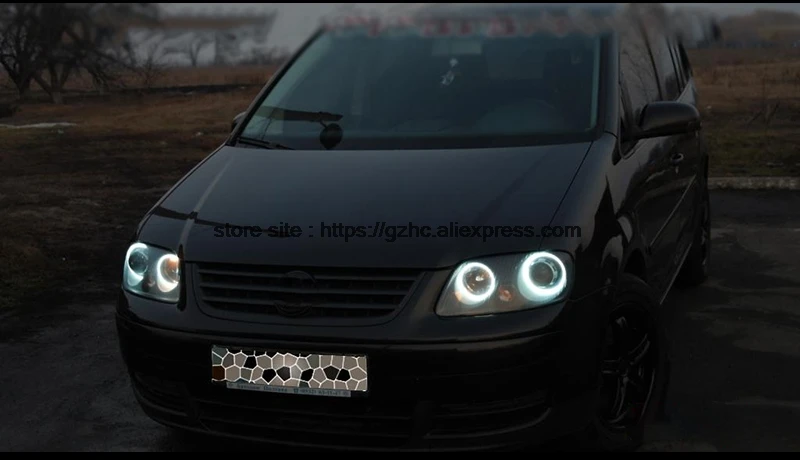 Для Volkswagen VW Touran 2003-2006 ультра яркий дневной свет DRL CCFL ангельские глазки демон глаза комплект Теплый Белый Halo Кольцо