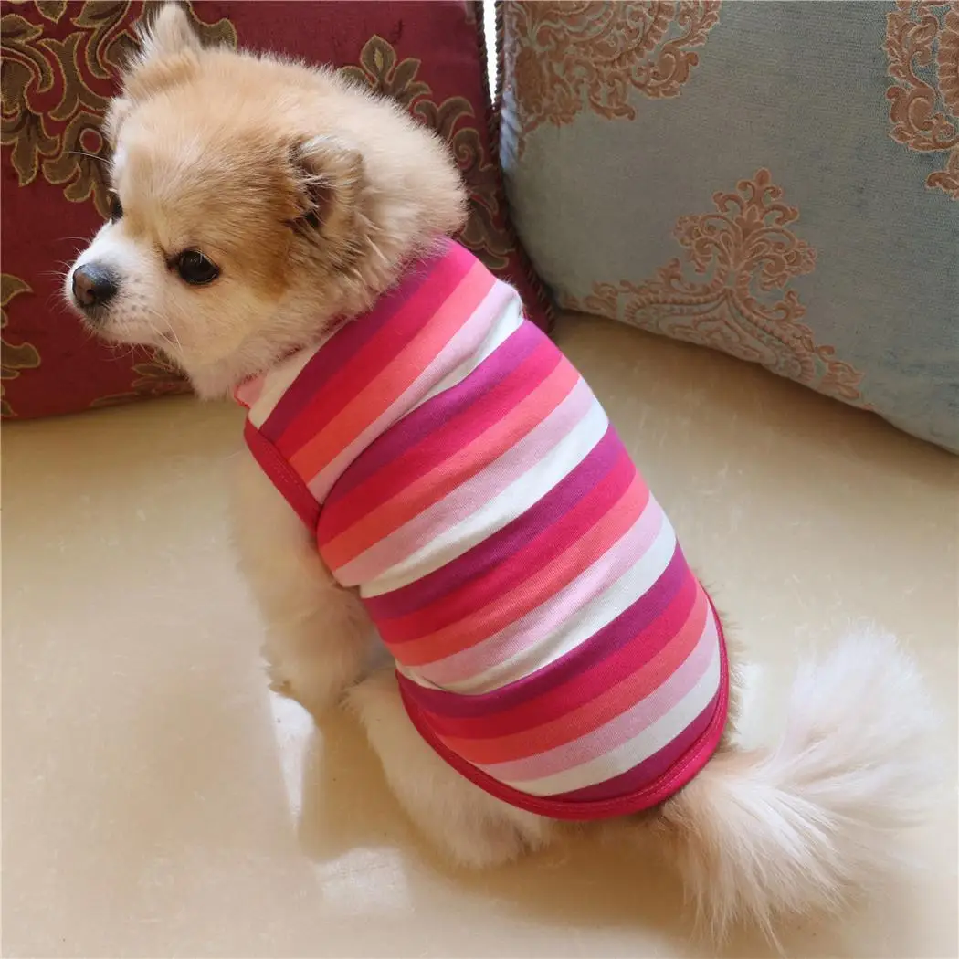 1 шт., 4 цвета, 4 размера, летняя Милая Повседневная футболка с рисунком собаки, кошки, жилет, рубашка, маленькая одежда для собак костюм, осенняя одежда для собак