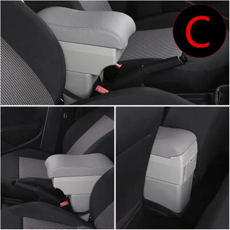 Двухслойный подлокотник для Citroen C1 с USB - Название цвета: C style gray