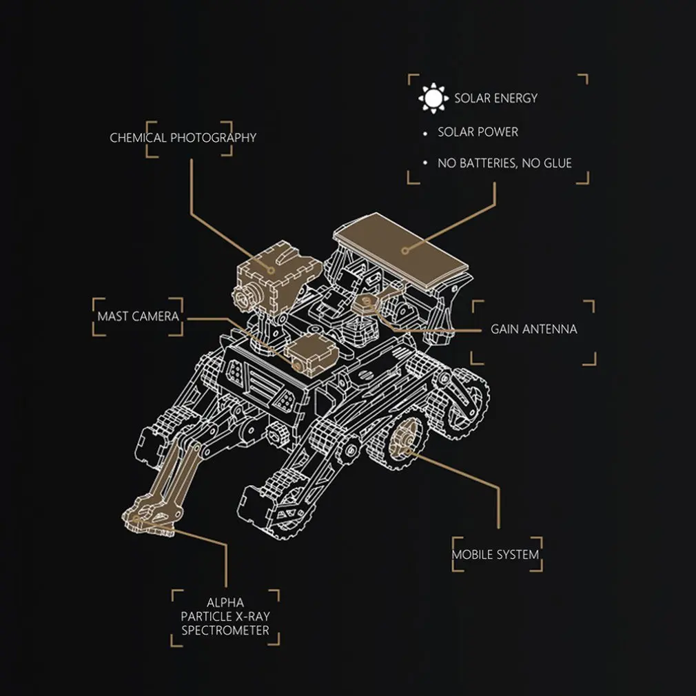 Деревянная Солнечная Электропитание механическая модель 3D мобильное пространство Охота Diy креативная модель игрушка подарок для взрослых детей