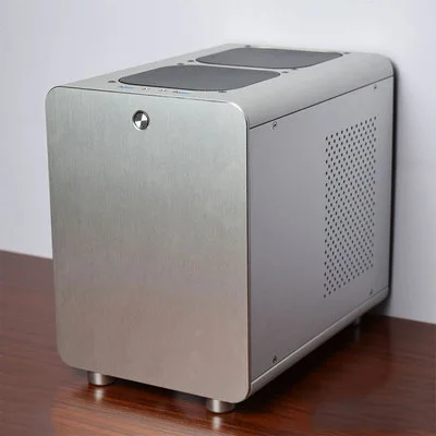ПК безопасный шкаф геймерский охлаждающий чехол для компьютера маленький мини воздушный корпус для ITX материнских плат вертикальный ATX полностью алюминиевая рама - Цвет: 03