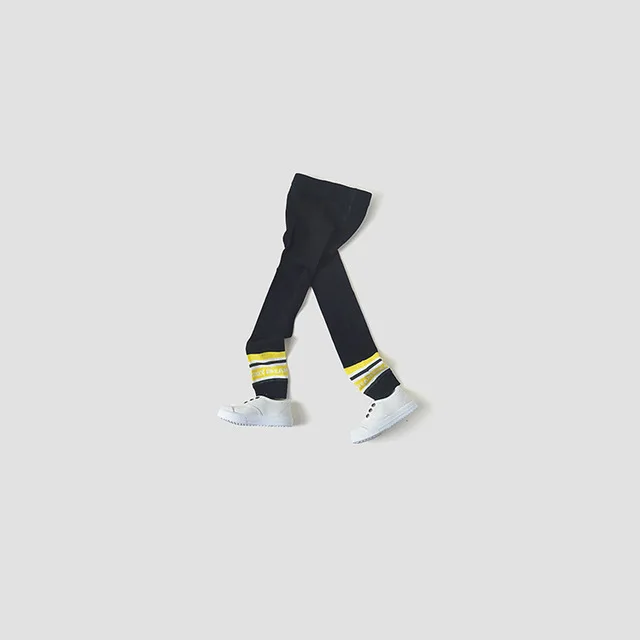 Black New Fashion Girls Leggings Cotton Kids Leggings Patchwork Letter Print Children Skinny Pants Baby Trousers Spring Autumn - Цвет: Black