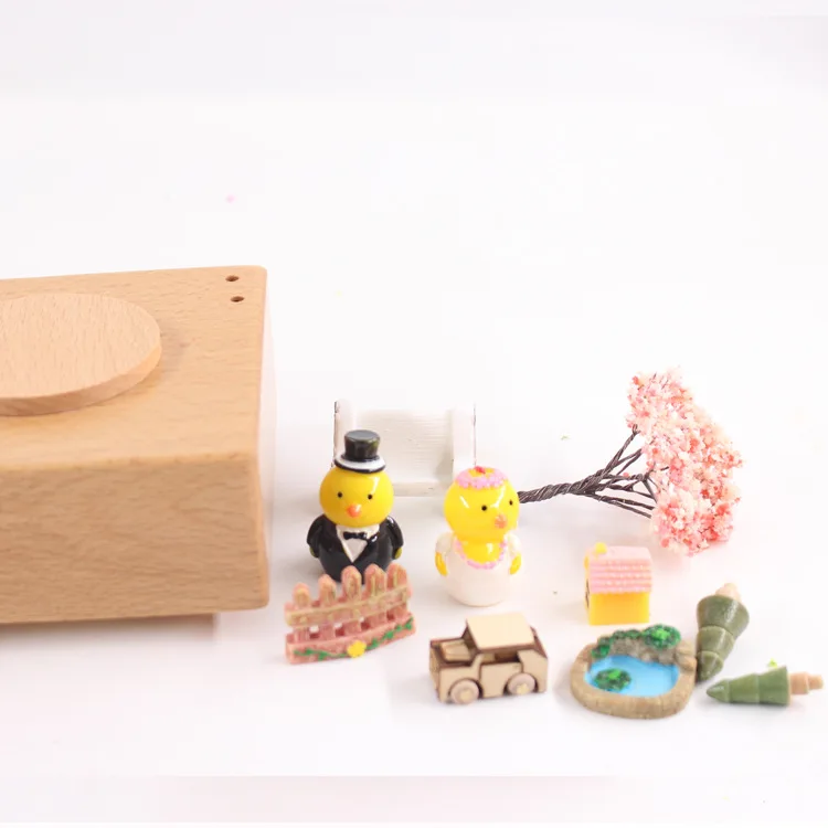 Креативная музыкальная шкатулка DIY из цельного дерева, пазл, аксессуары для дома и автомобиля, интерьер, подарок на год, день рождения для детей