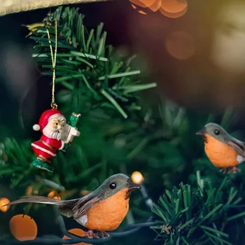 

Mini Robin bird Artificial Celebration Garden Home Christmas Decoration