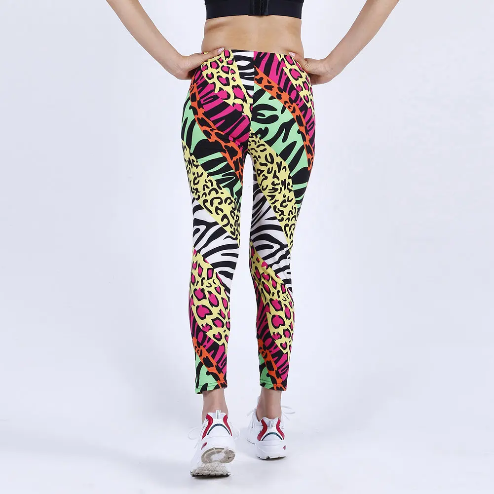 Visnxgi-leggings de Ginástica de Cintura Alta para Mulheres Calças Justas Casuais Comprimento do Tornozelo Padrão de Leopardo Colorido Fundo Esportivo Novo 10 mulheres, calças justas casuais, comprimento do tornozelo,