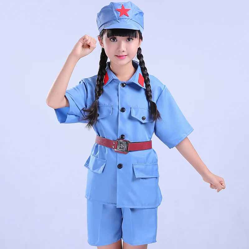 

Small Costume Clothes Clothing the Red Army Eighth Route Army Children Red Star Unisex Liberation Boy Women's Uniforms CHILDREN'