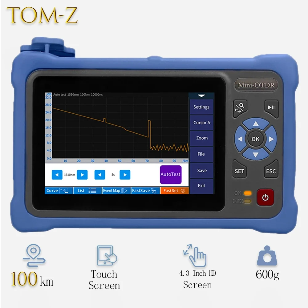 MINI OTDR 1310/1550nm Fiber Optical Reflectometer Touch Screen VFL OLS OPM Event Ethernet Cable Tester Active Fiber Identifier mt8051 mt8051ip 4 3 inch tft 480 272 hmi touch screen panel ethernet replace mt6050ip mt6051ip new