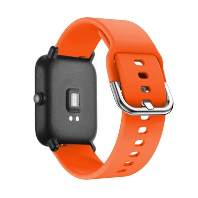 Ремешок для часов для Xiaomi Huami Amazfit Bip Youth Watch Регулируемый силиконовый сменный ремешок для часов#3 - Цвет: Оранжевый