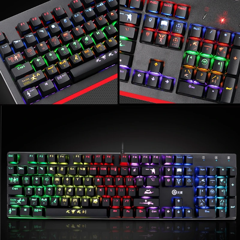  RGB 104 Keycaps Backlight PLAYERUNKNOWNS BATTLEGROUNDS ANSI Keycaps for PUBG DXAC