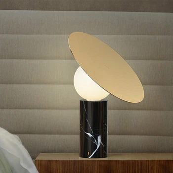 

Post Modern Marble Table Lamp LED Table Lamp Table Light Glass Shade Marble Base Newest Design Designer Lighting