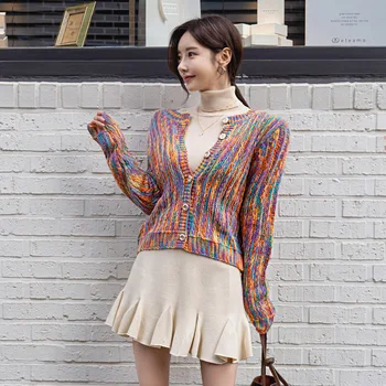 

Foamlina Casual Women Sweater Cardigan 2019 New Fashion Autumn O Neck Long Sleeve Single Breated Knit Outerwear Sweater Coat