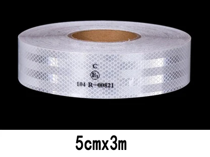 High Quality Prismatic Reflective Adhesive Sticker Conspicuity Tape For Truck Trailer white 5cmx3m