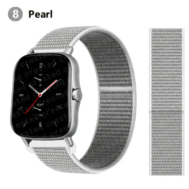20/22mm Nylon band For Amazfit GTS/2/2e/GTS2 Mini/GTR 3 Pro 42mm/47mm/GTR2/2e/stratos 2/3 Sport Loop Bracelet Amazfit bip strap sea shell 6