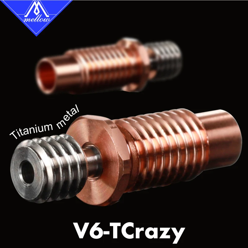 Quebra de Calor Bocal da Impressora Garganta para 1.75mm Mellow All-metal Titanium & Cobre 3d E3d v6 Hotend Aquecedor Bloco 2021 nf V6-tcrazy - Imagem 2