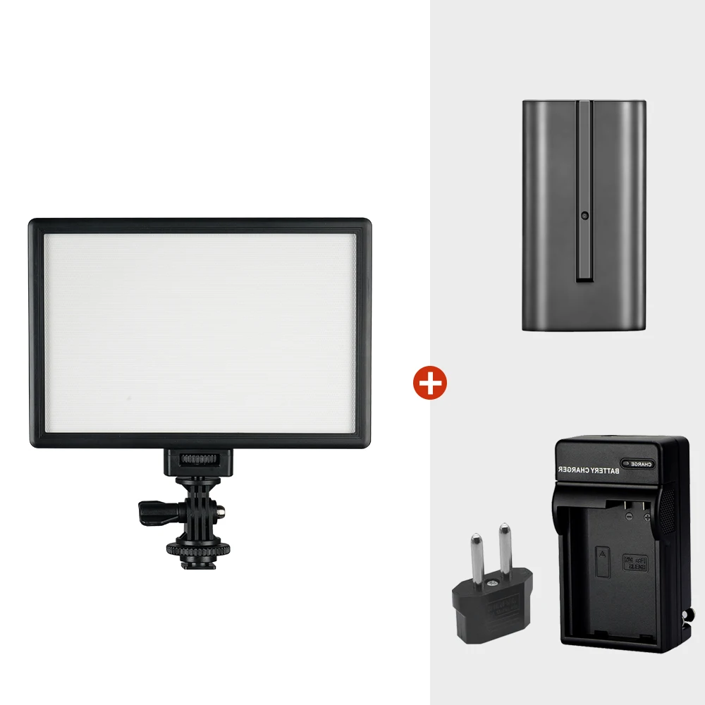 SUPON L122T + NP550 LED светильник ультратонкий ЖК двухцветный и Диммируемый DSLR