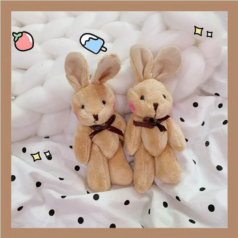New Cute Plush Rabbit Keychain Lovely The Long-Eared Rabbit Key Chains Women Girls Bag Car Fake Fur Keyring