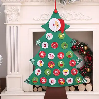

Felt Christmas Tree Advent Calendar Set Wall Hanging Xmas Gifts for Christmas Decorations