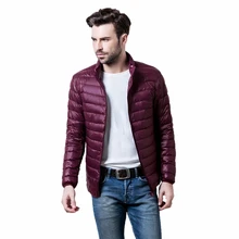 Пуховик мужской зимний Портативный Теплый белый утиный пух с капюшоном Мужское пальто jaqueta masculino chaqueta hombre размера плюс