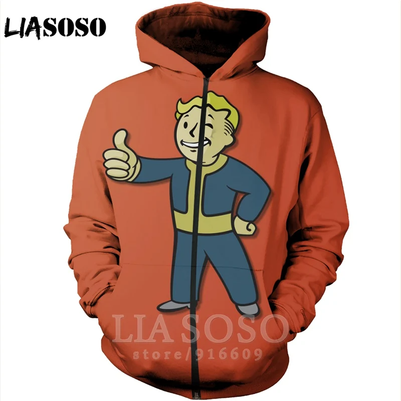 19 Забавный 3D принт унисекс аниме Fallout 4 хип хоп игра Толстовка с длинным рукавом homme Harajuku рубашка на молнии толстовки рок Толстовка A139 - Цвет: 19