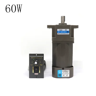 Ear type 60W AC220V AC gear reduction asynchronous motor, 3K-750K, forward and reverse, speed regulating motor + speed regulator