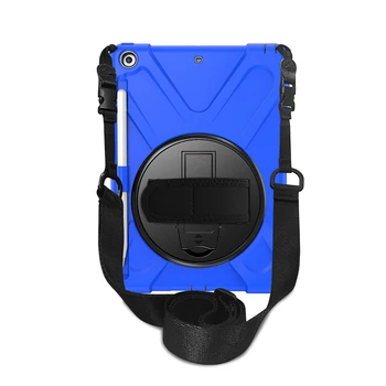

Rugged Shockproof 360 Rotating Kickstand Slim Protective Tablet Cover Anti-fall Hard Carry Strap Silicone For IPad 10.2 2019