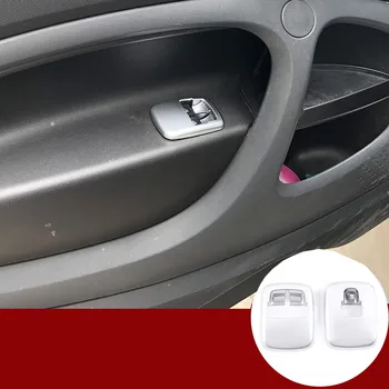 

Car Styling For Mercedes-Benz Smart 453 Fortwo Forfour 2015-20 ABS Silver Window Lift Button Frame Trim Interior Car Accessories