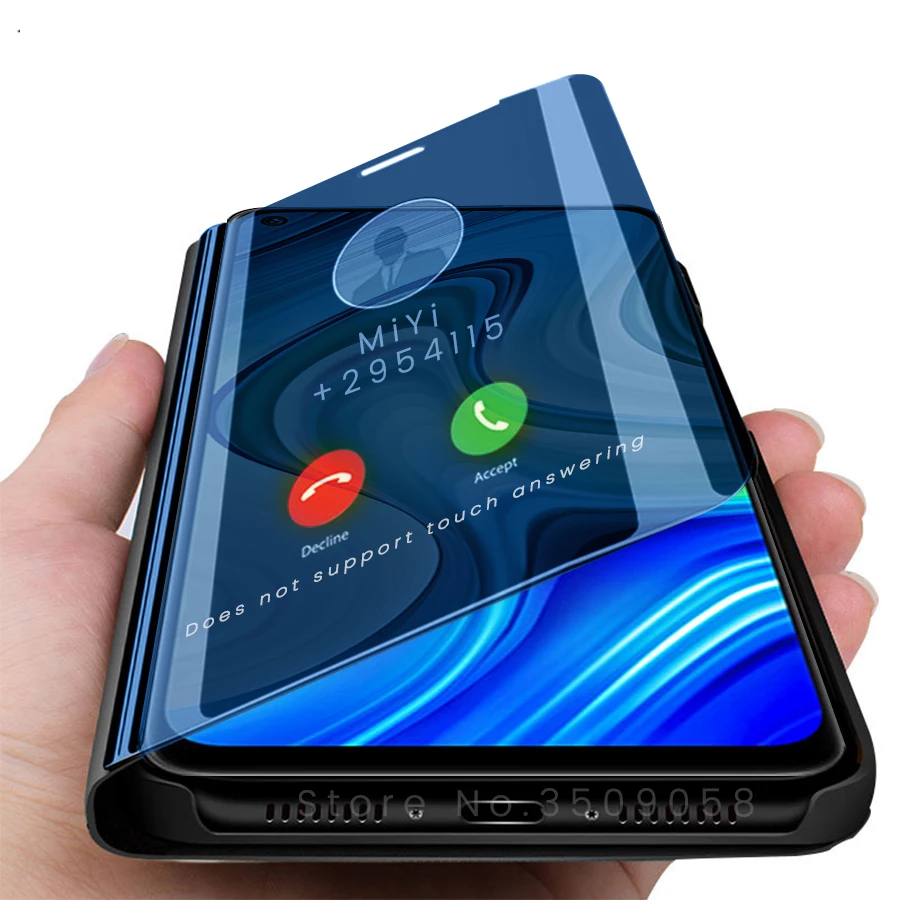 Чехол для redmi note 9 умный зеркальный флип-чехол xiaomi чехлы с подставкой coque funda readmi note9