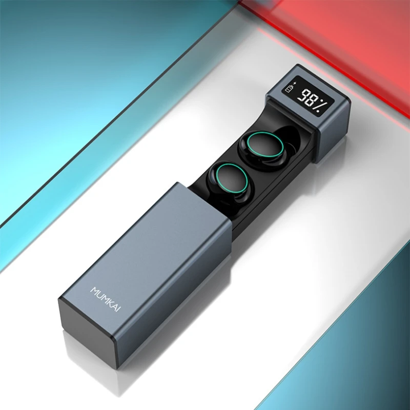 Sillver Imice MX TWS, беспроводные наушники, Bluetooth 5,0, IPX7, водонепроницаемые спортивные наушники, Hi-Fi стерео гарнитура, светодиодный, умный дисплей, зарядка - Цвет: Sillver