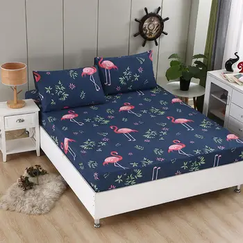 

3 Pcs Bed Set Polyester Fitted Sheet Mattress Cover with Elastic Band High 15/25cm Bed Sheet Queen King Full King Sizes