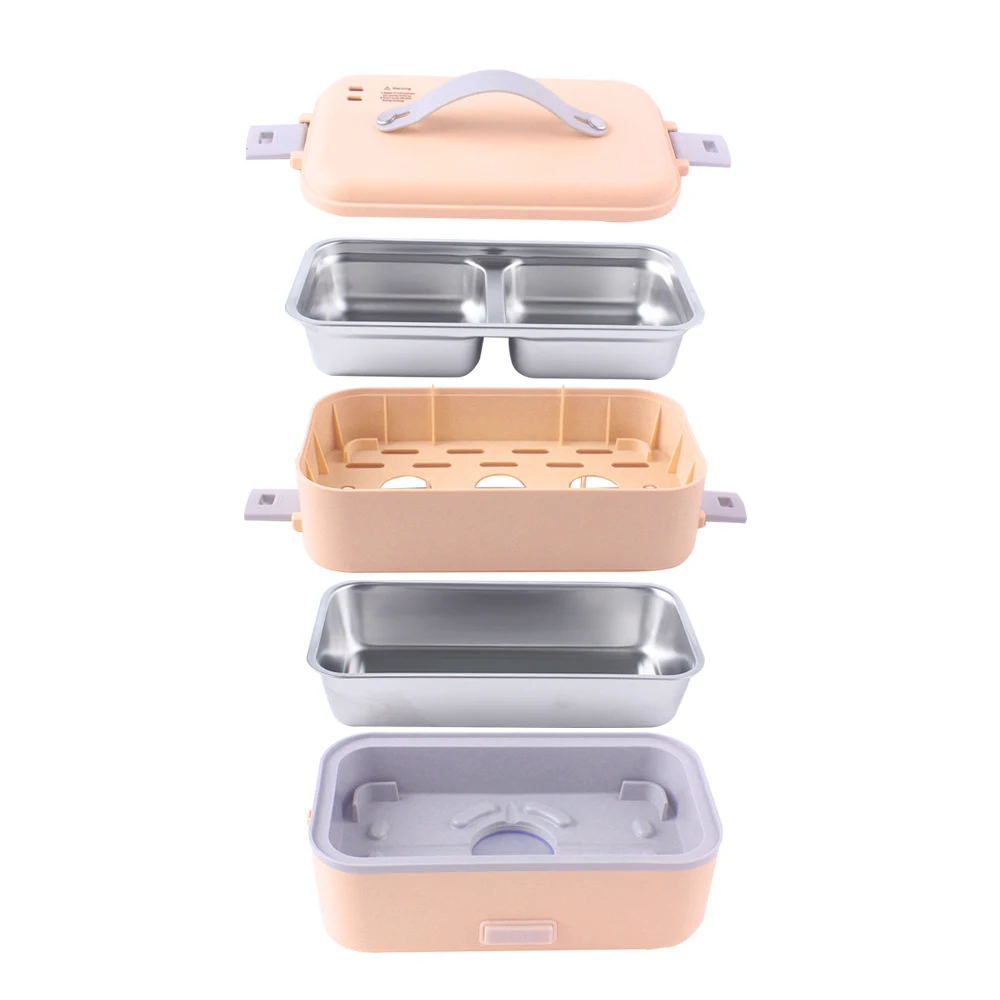 DMWD Portable Rice Cooker Heating Lunch Box Electric Thermal Food Heater Steamer Cooking Container Office Warmer 110/220V 6