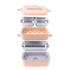 DMWD Portable Rice Cooker Heating Lunch Box Electric Thermal Food Heater Steamer Cooking Container Office Warmer 110/220V 6