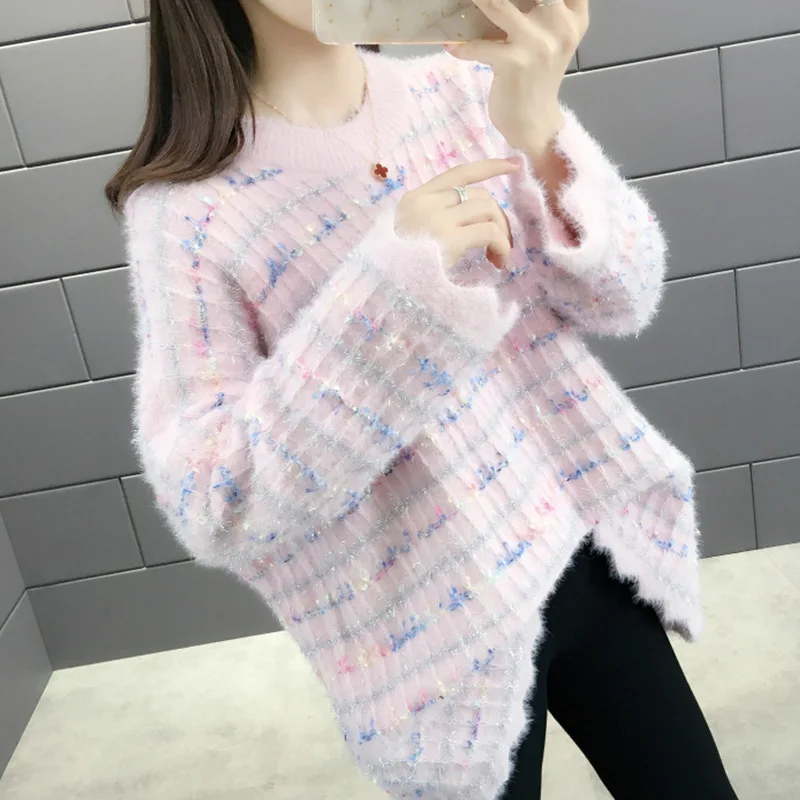 

Casual O-Neck Knitted Pullovers Sweater Women 2019 Autumn Winter Loose Long Sleeve Sweaters Femme Tricot Pullover Jumpers