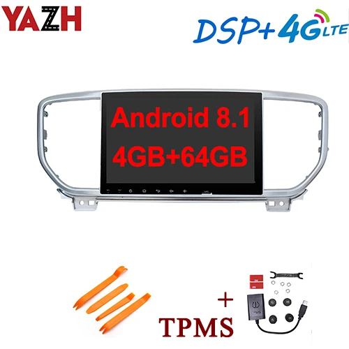 YAZH 9," ips Android 8,1 авто радио плеер для KIA Sportage с 4 Гб 64 Гб Восьмиядерный gps дисплей Bluetooth 5,0 зеркальная ссылка - Цвет: with External TPMS