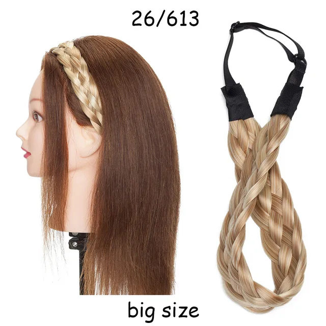 BENEHAIR Synthetic Braided Headbands Fake Hair Plaited Hair Band Braiding Hair Accessories Hair Extension Hairpiece For Women L-26-613